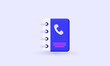© iqballwew - illustration 3d icon blue phone book vector symbols isolated on background