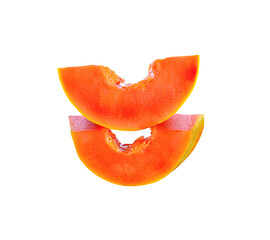 Canvas Print - ripe papaya slices isolated on transparent png