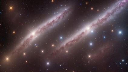 Wall Mural - A Composition Of A Visually Stimulatingly Colored Image Of Two Spirals Of Stars AI Generative