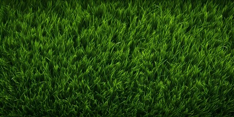 wide format background image of green carpet of neatly trimmed grass. beautiful grass texture on bri