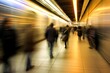 © Bargais - People on the move, motion blur. Generative AI.