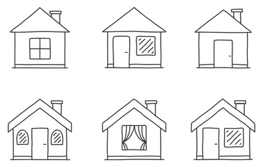 Sticker - Doodle house icons