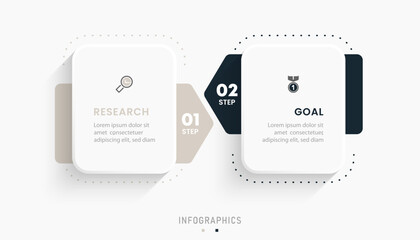 Wall Mural - vector infographic label design template with icons and 2 options or steps. can be used for process 