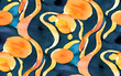 canvas print picture - Orange blauer Hintergrund, made by Ai, Ai-Art
