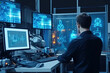 © ttonaorh - Engineer manager monitors and controls robot arm automation in smart factories in real time monitoring system software, welding robots and digital manufacturing operations