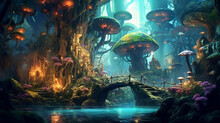 Fantasy Landscape Fairy Tale. Generative AI