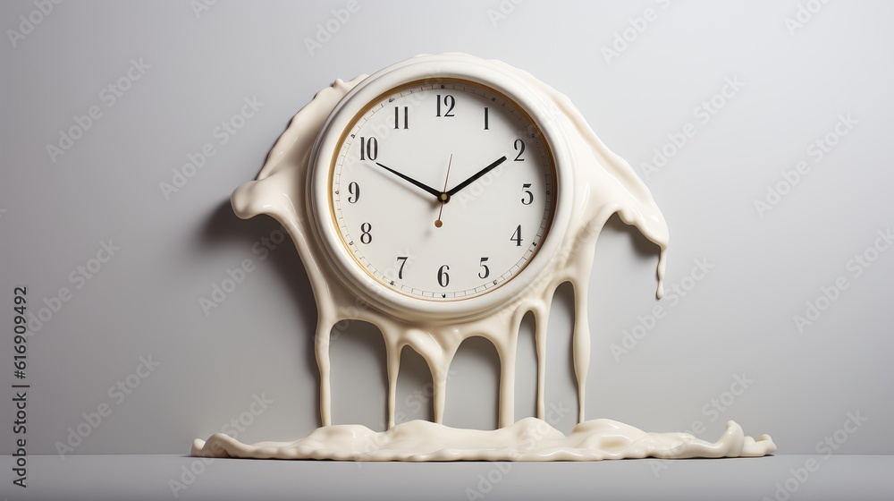 Stock-Illustration „Melting Clock: A minimalistic representation of a ...