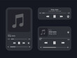 © Wenzel Design - Set of music player interface mockup. Steaming music and sound player mockups from small to big.