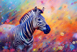 Fototapeta Dziecięca - Vibrant and bright and colorful animal portrait poster. AI generated