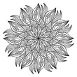 Coloring mandala black and white circle pattern