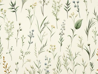 Wall Mural - Botanical pattern background. Simple and minimalistic. 