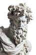 Poseidon (Neptune) statue, man marble head, classic sculpture stylization. Isolated, no background. Generative AI, no real statues or people referenced