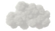 Cloud isolated on transparent background, single white cloud PNG.