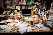 Busy & Messy Business Office Desk