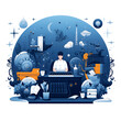 © songo_ - copywriter computer icon with writing and computer illustrations and text,