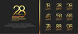 © dharmArt - set of anniversary logo gold color on black background for celebration moment