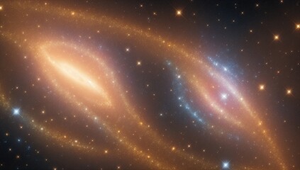 Wall Mural - A Digital Image Illustrating An Expressive Image Of Two Spiral Galaxy Like Objects AI Generative