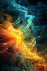 Poster - A digital artwork featuring swirling and interconnecting lines, inspired by the flow and harmony of clear energy in nature.  Generative AI technology.