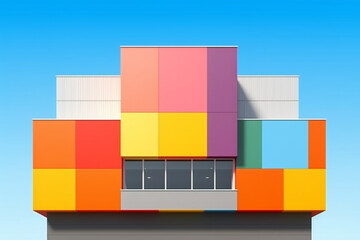 Poster - A series of minimalistic architectural photographs highlighting the beauty of clean lines, geometric shapes, and symmetry in modern buildings and structures.  Generative AI technology.
