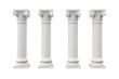 Transparent Background Isolated Architectural White Columns in Ionic Order. AI