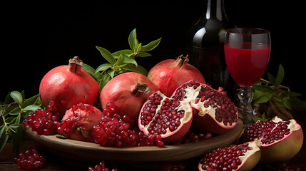 Wall Mural - Pomegranates like still life of Caravaggio