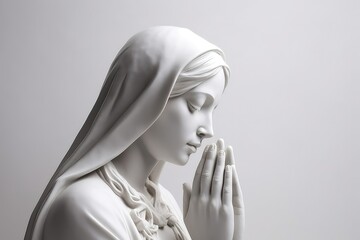 august 15 the assumption of the blessed virgin mary. virgin mary mother of jesus christ white statue