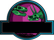 vector illustration of Dinosaur skeleton logo of jurassic park