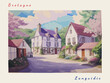 Languidic: Postcard design with a scene in France and the city name Languidic