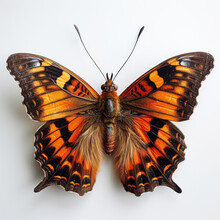A Question Mark Butterfly (Polygonia Interrogationis) Top-down View.