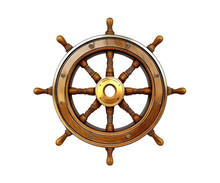 Steering Wheel Of An Old Ship Wooden. Vector Illustration Desing.