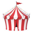 Circus tent on white background 3d rendering