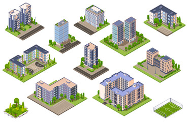 Canvas Print - City Blocks Isometric Set