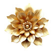 © Bisams - Golden metallic 3d flower isolated on white. Single luxury gold floral element. Generative AI.