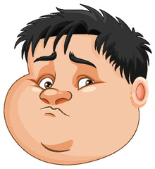 Wall Mural - Face of fat boy cartoon