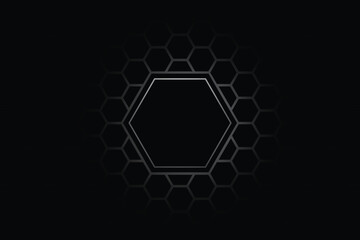 Poster - grey hexagon technology cyberspace abstract vector background. Modern technology business background. futuristic tech background.