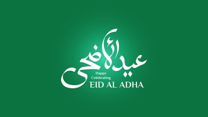 Wall Mural - Motion graphic of Eid al adha banner design with arabic calligraphy. in english is translated happy blessed eid al adha