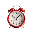 Timeless Classic: Silver Retro Alarm Clock - Front View Close-Up. Generative AI