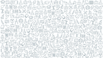 education doodle line icon background. school education doodle line icon background