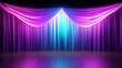 A stage draped with a captivating curtain bright lights, creating an enchanting backdrop for the presentation, Generative Ai