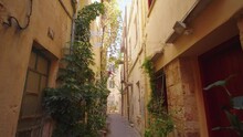 Ancient Narrow Streets Of Crete On A Summer Day, Greece
