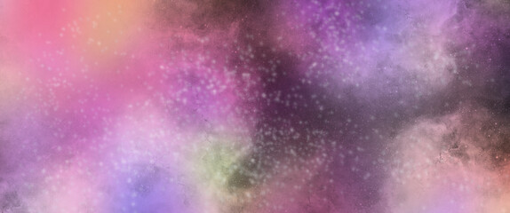Wall Mural - abstract background with water sparkles and nebulous pink purple gradient