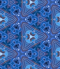 Seamless Triangle Geometric Blue Pattern. Abstract Symmetric Kaleidoscope Print With Blue Colours.