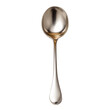 Metal, silver spoon isolated on transparent background 