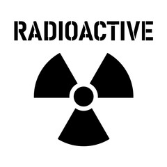 Wall Mural - Safety Sign Radioactive On White background