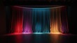 A stage draped with a captivating curtain bright lights, Generative ai.