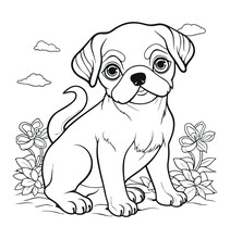 Dog Coloring Page - Coloring Book For Kids