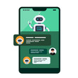Smart Ai chat bot on smartphone screen