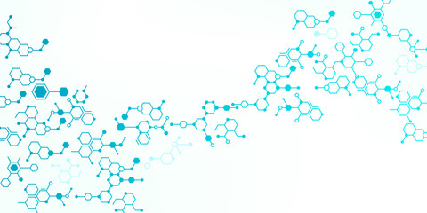 molecule structure background, molecular science pattern. molecular biology, chemistry laboratory or