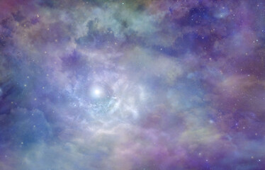 Wall Mural - beautiful celestial heavenly cloudscape background - blue pink purple green lilac cloudscape with ne