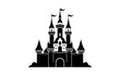 Castel shape isolated illustration with black and white style for template.